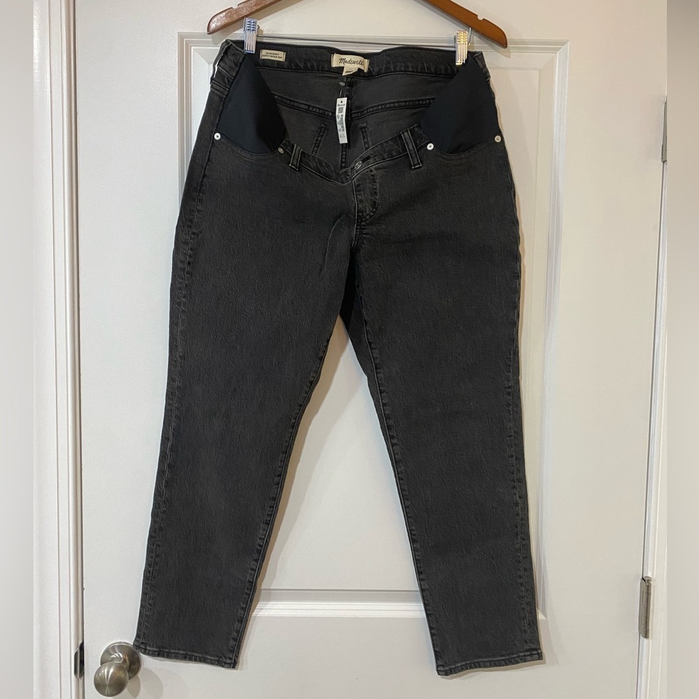 Madewell Maternity Perfect Vintage Jean Side Panels black wash size 32